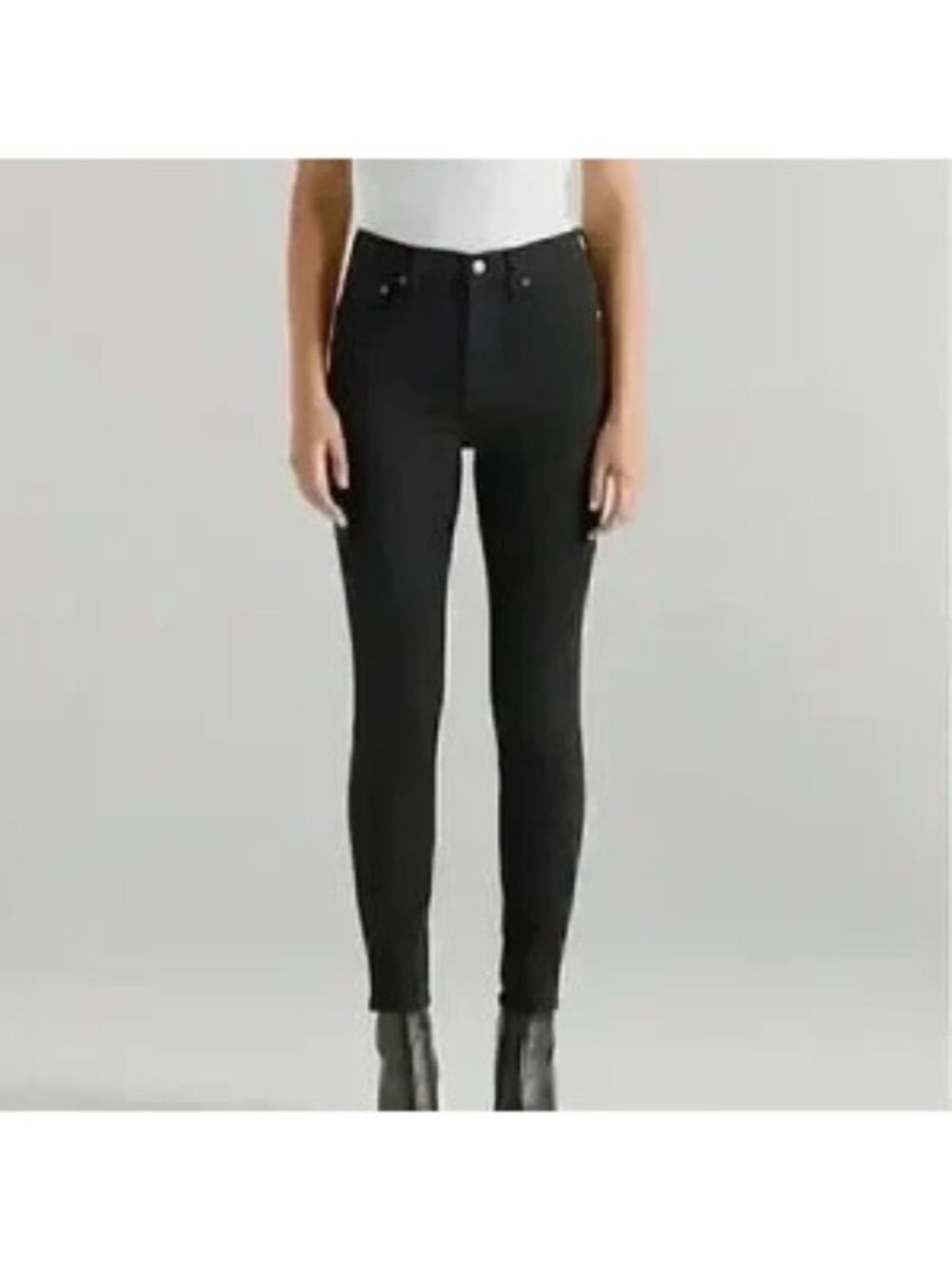 Edwin 1947 Women's Candice High Rise Skinny Jeans Washed Black Size 24 NIB